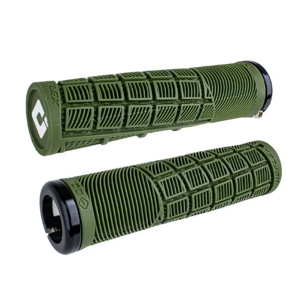 ODI Grips &amp; Barends Army Green ODI Reflex V2.1 Lock-On Grip 711484194962